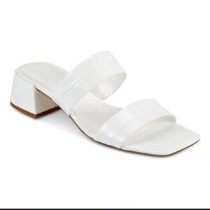 Marc Fisher White Women's Slide Sandals